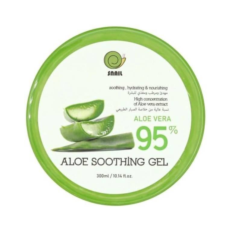 Snail, Aloe Vera Gel, 95%, Soothing and Moisturizing for the Skin, - 300 ml
